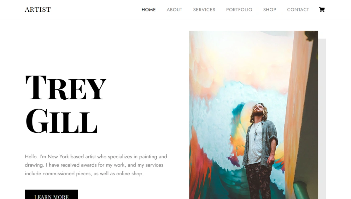 Artist Portfolio & Shop website template