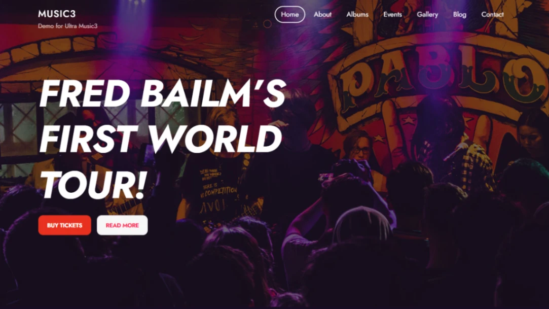 Music Tour Events website template