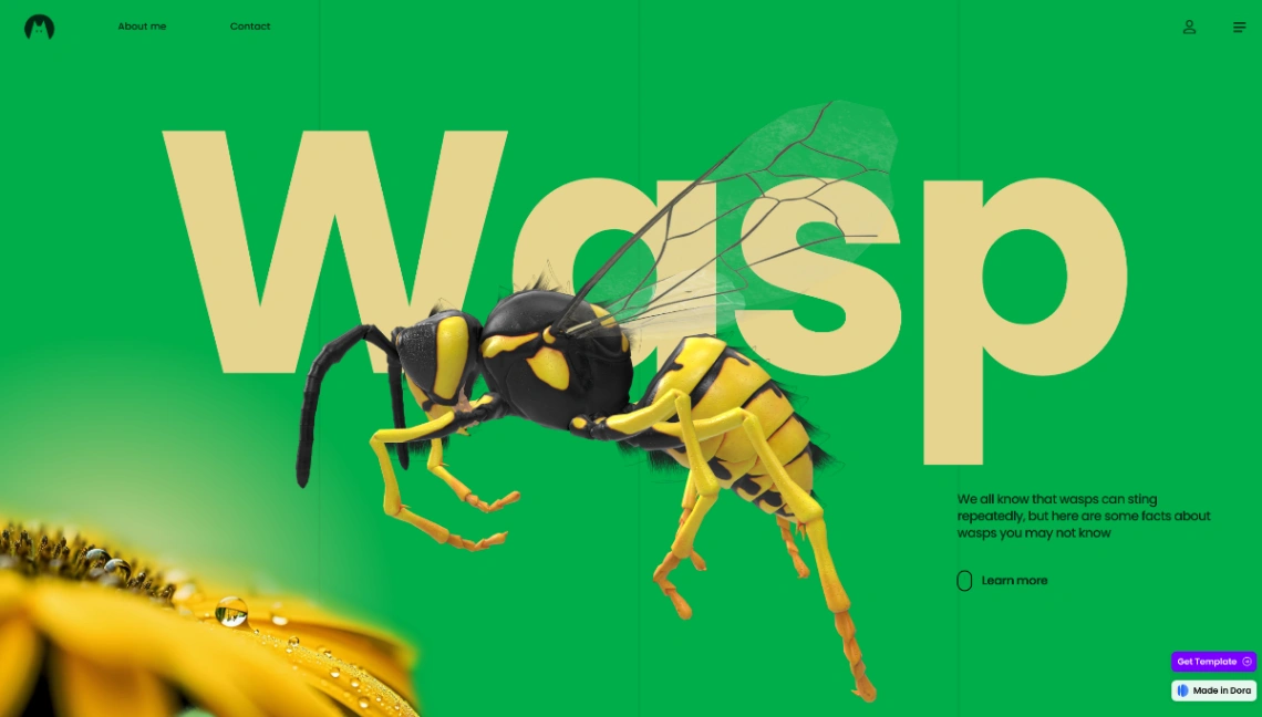 3D landing page website template