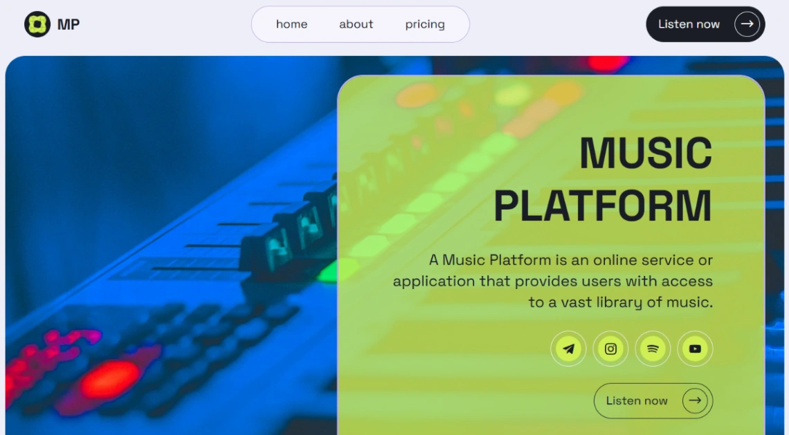 Music Streaming Service website template