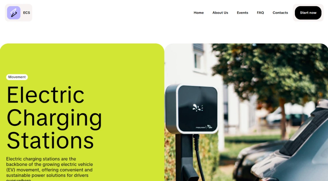 EV Infrastructure website template
