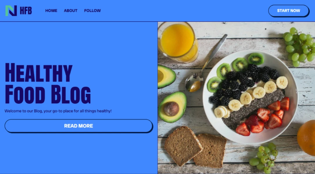 Healthy Food Blog website template