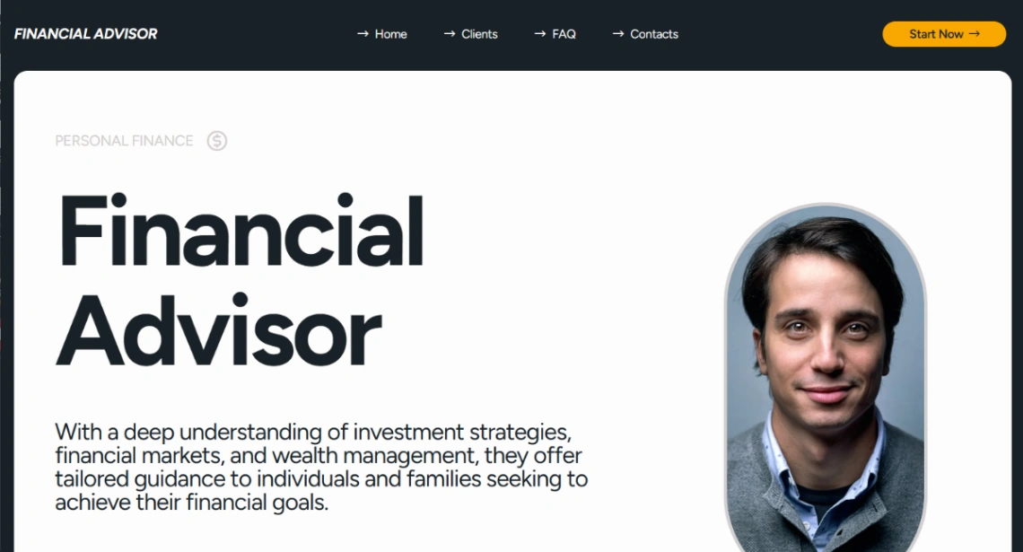 Financial Advisor website template