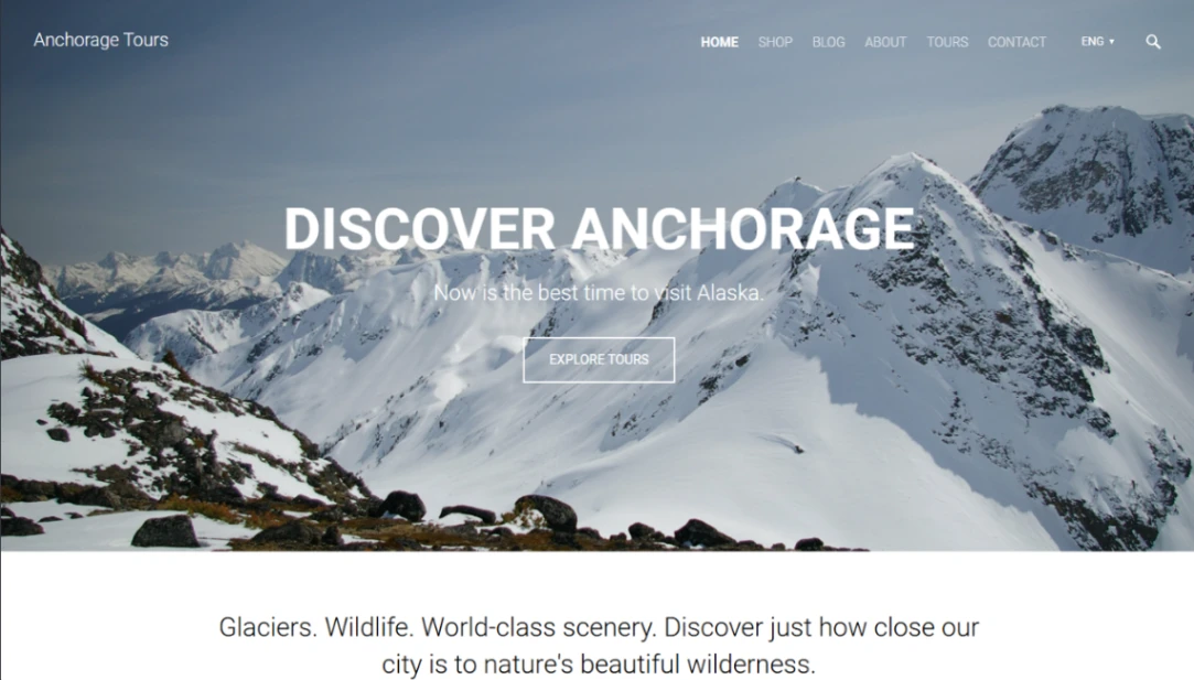 Adventure Tours Showcase website template