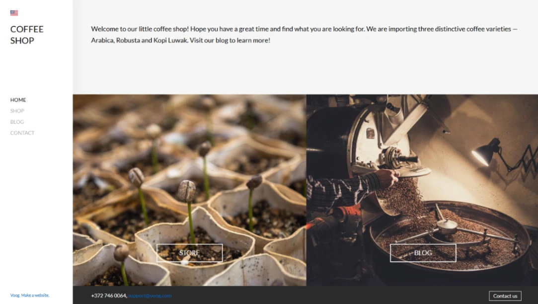 Coffee Shop Ecommerce website template