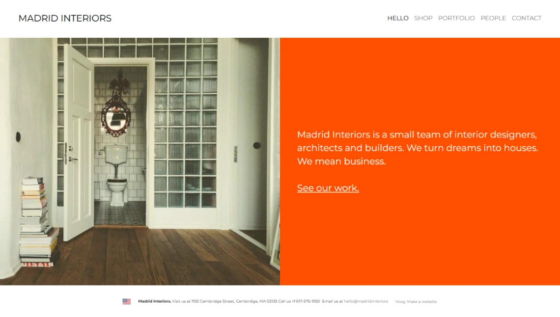 Interior Design Portfolio website template