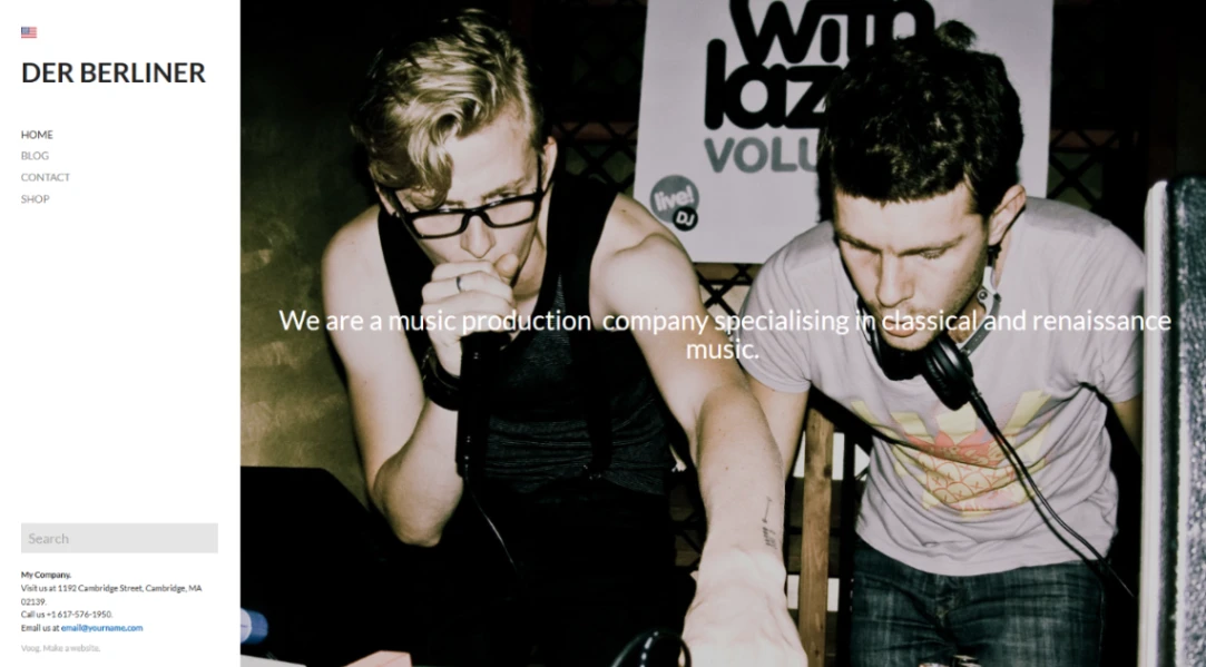 Music Production Company website template