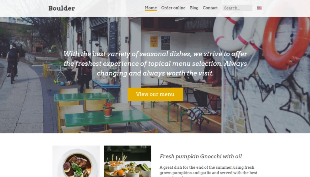 Boulder Restaurant website template
