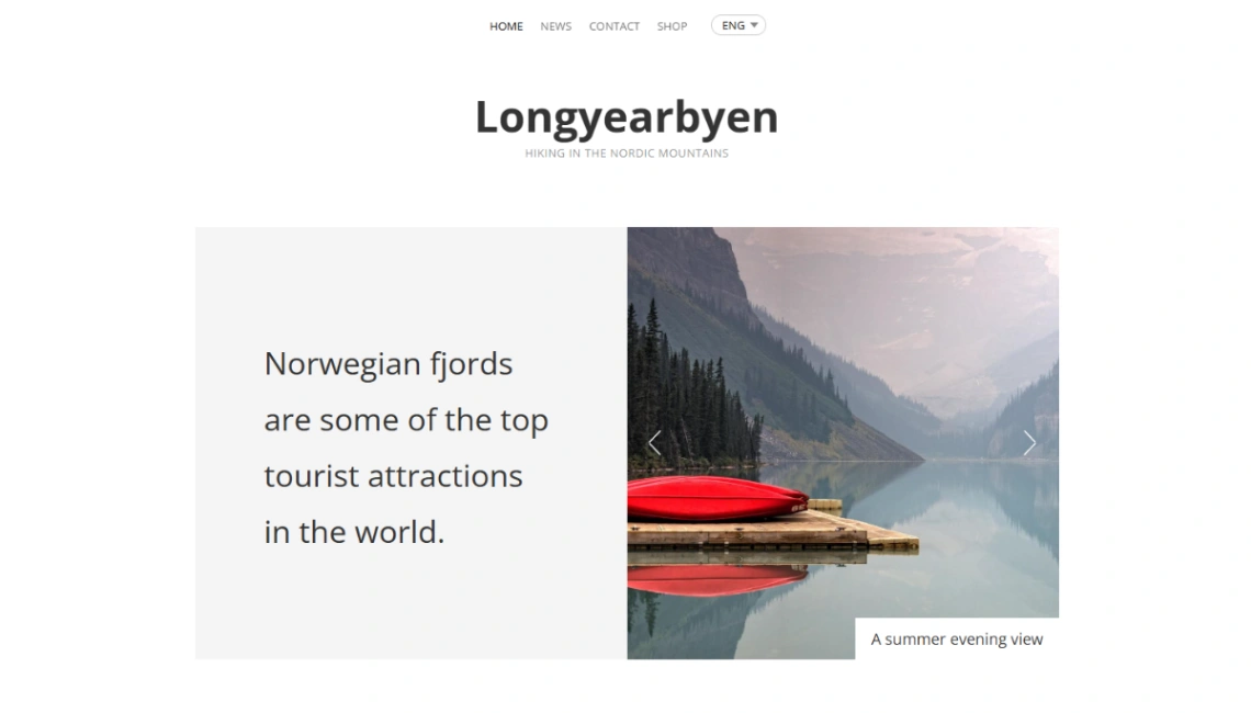 Nordic Hiking Guide website template