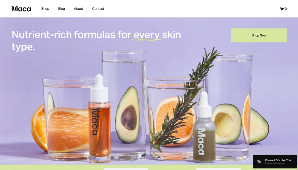 Skincare and wellness website template