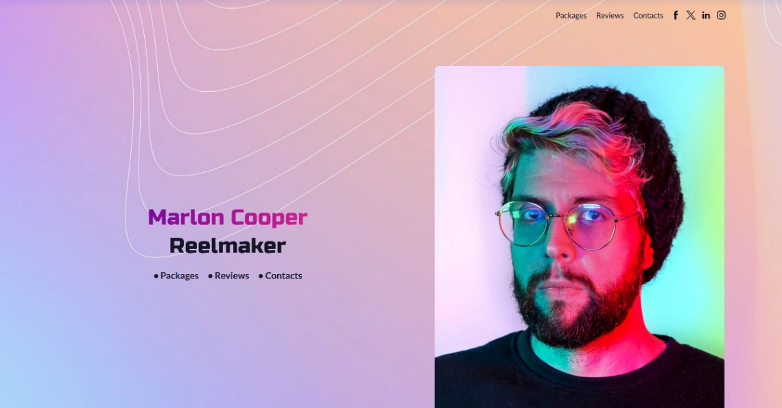 Social Media Creator website template