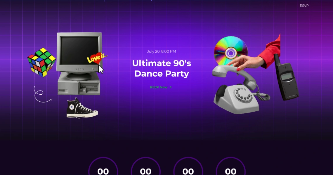 Themed Party website template