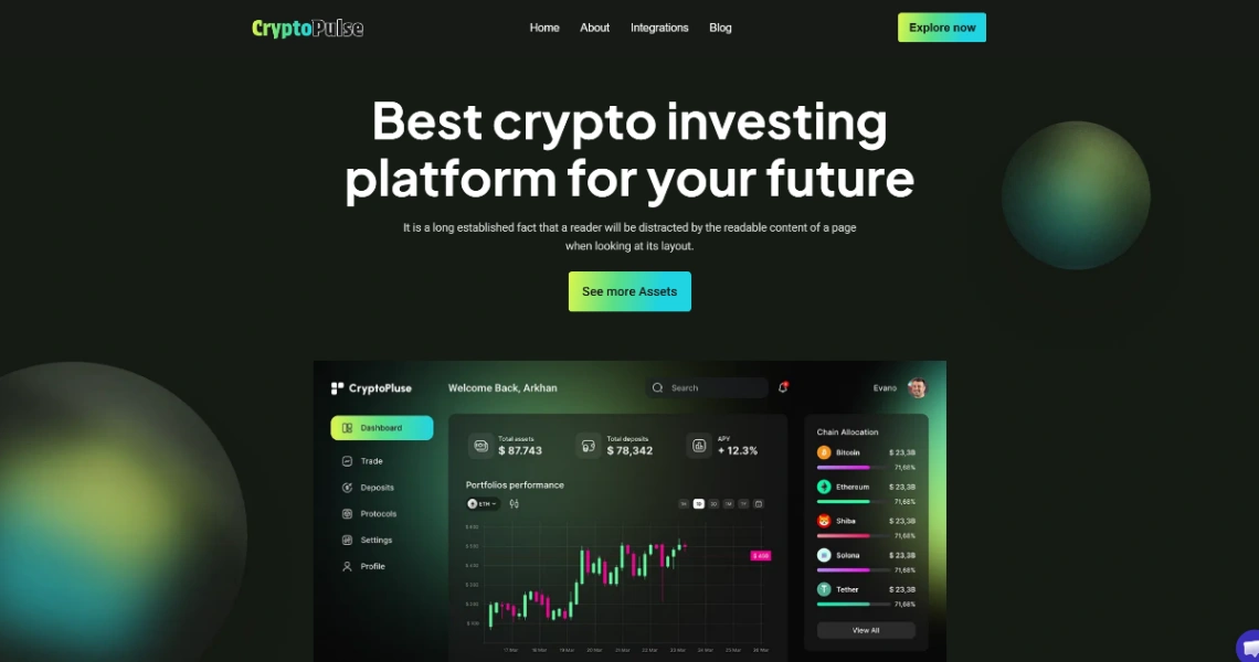 Crypto Platform website template