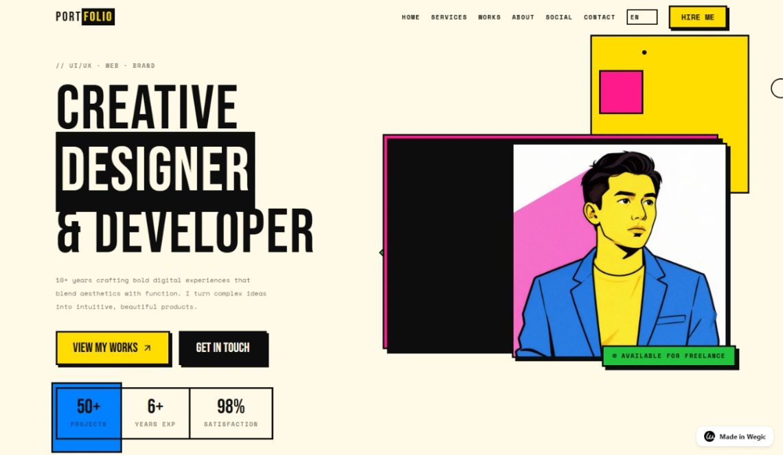 Designer/Developer Portfolio website template