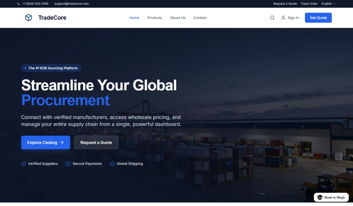 B2B Ecommerce Platform website template