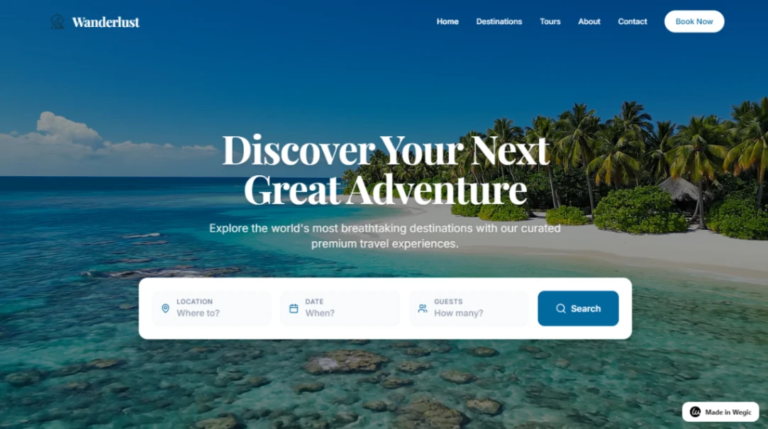 Travel Booking Platform website template