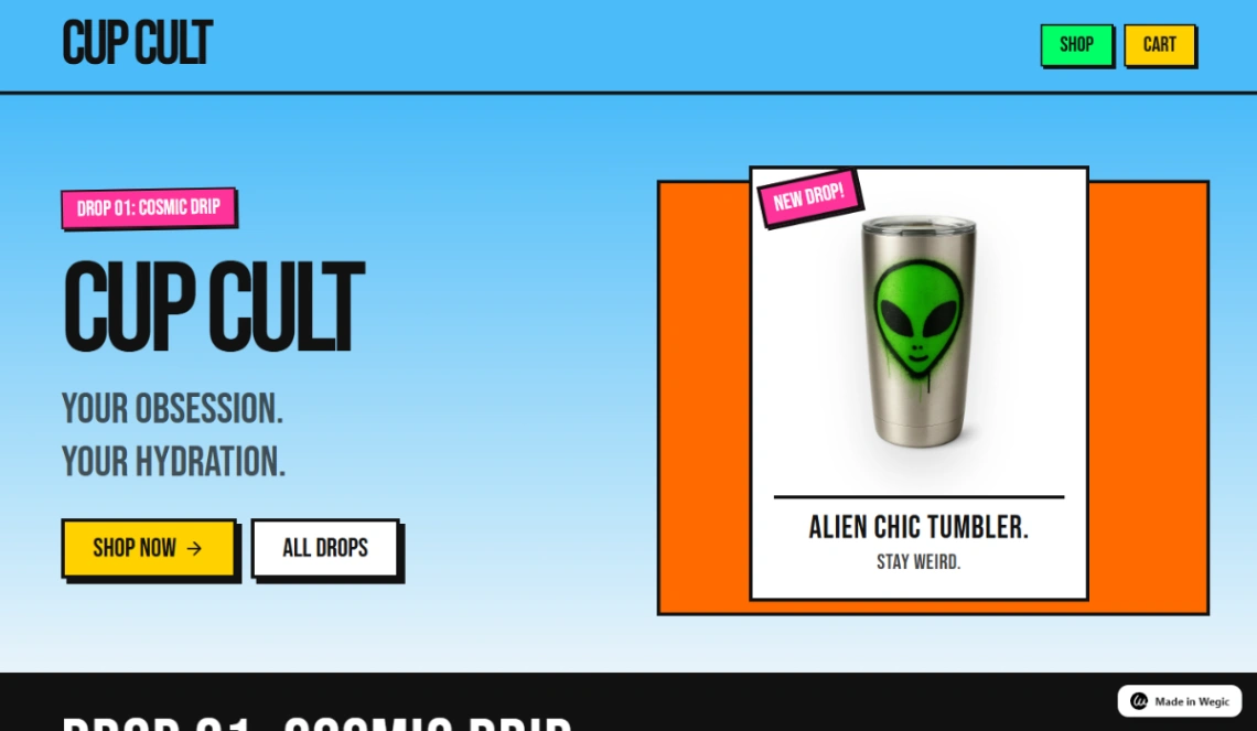 Drinkware Shop website template