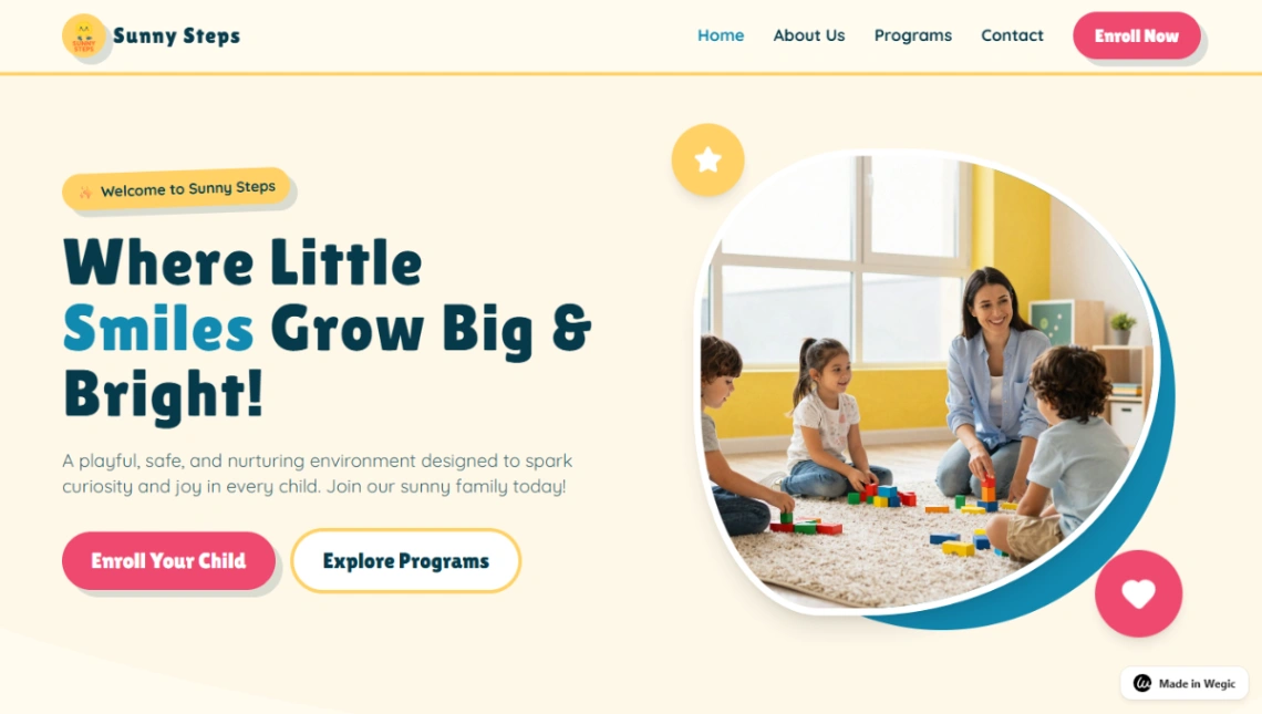 Daycare Program website template