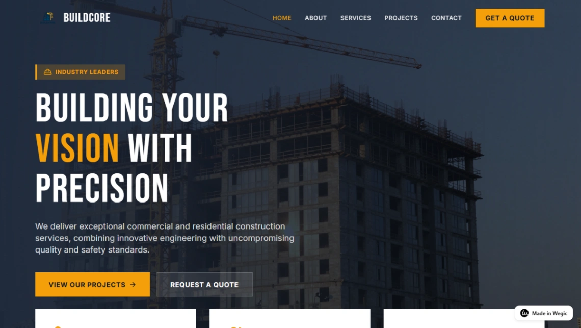 Construction Company website template