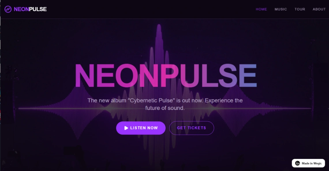Neon Music Artist website template