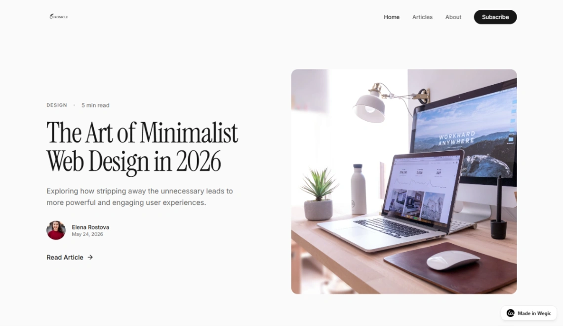 Design & Culture Blog website template
