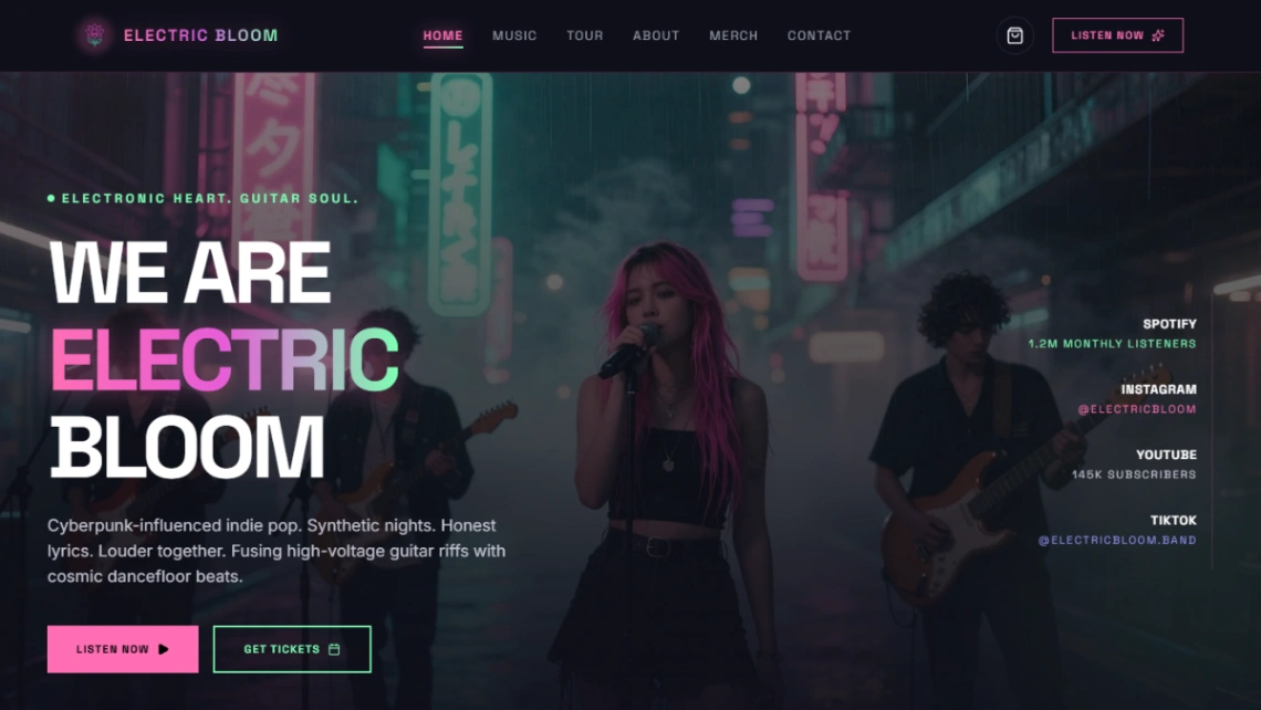 Alternative Rock Band website template
