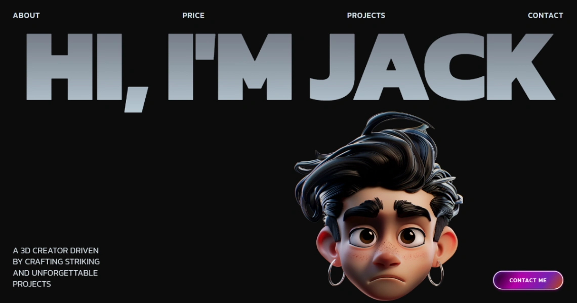 3D Creator Portfolio website template