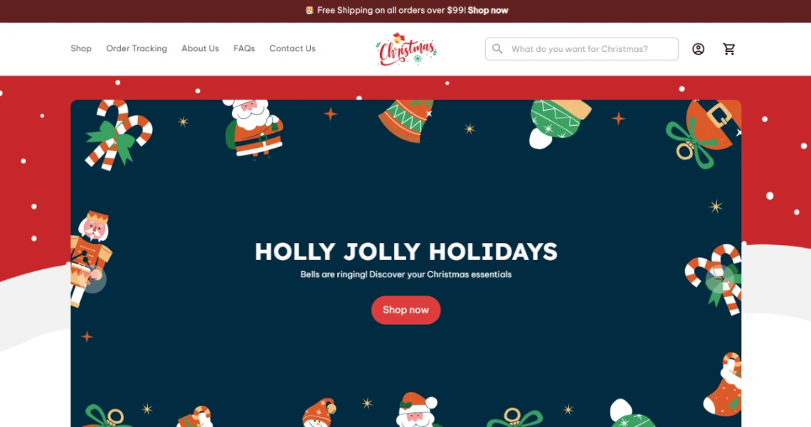 Holiday Gifts Store website template