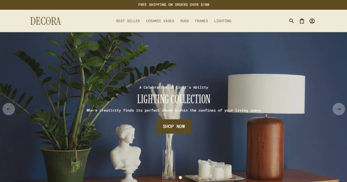 Minimalist Decor Store website template