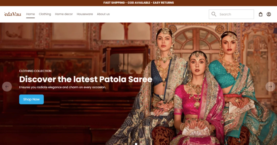 Ethnic Wear & Home Decor website template