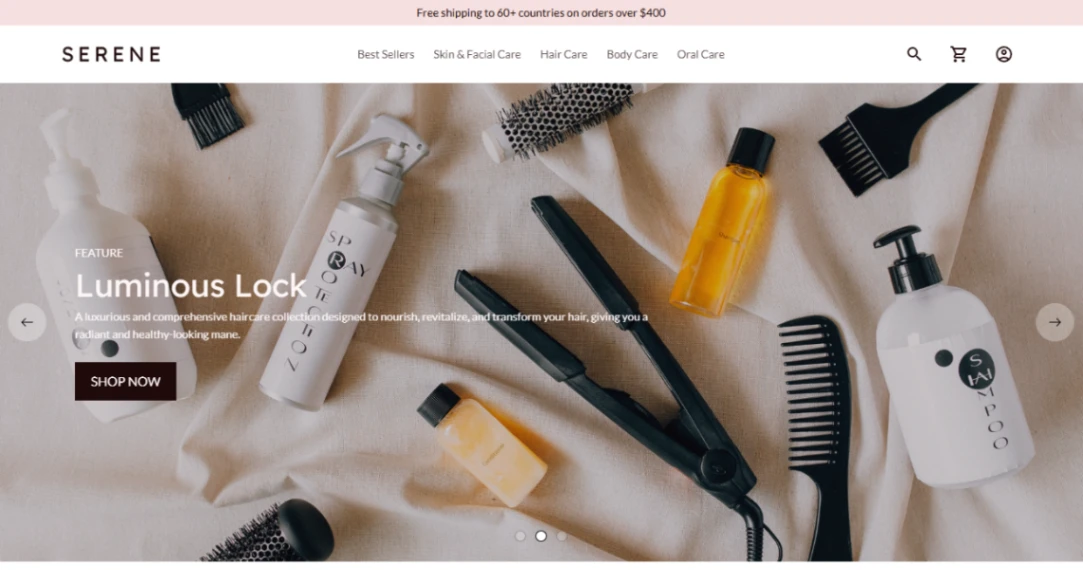 Beauty & Wellness Store website template