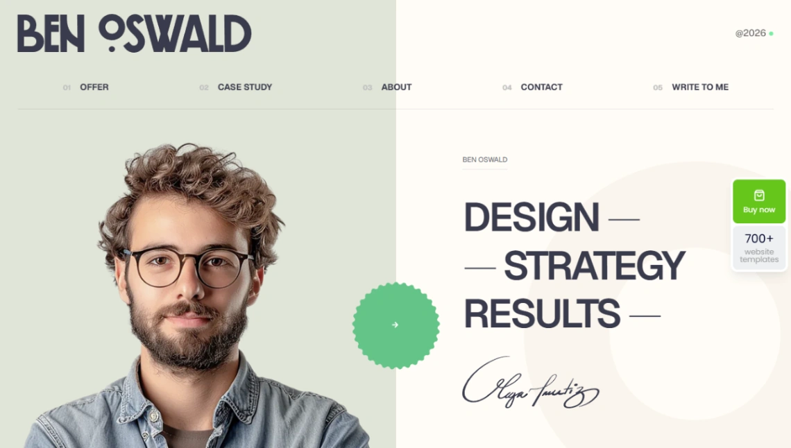Freelance Design Portfolio website template