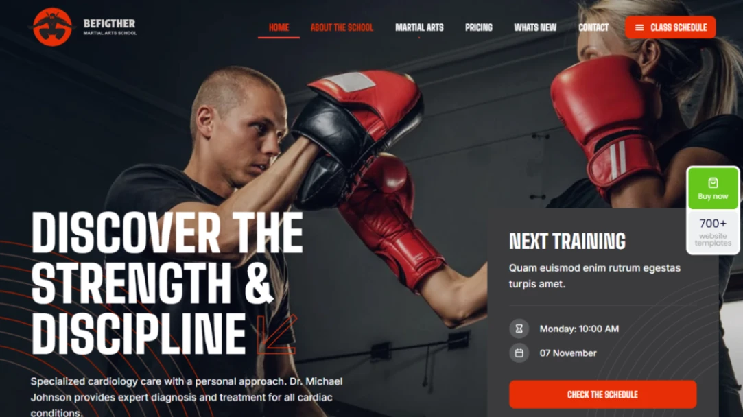 Martial Arts School website template