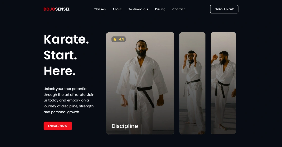 Martial Arts School website template