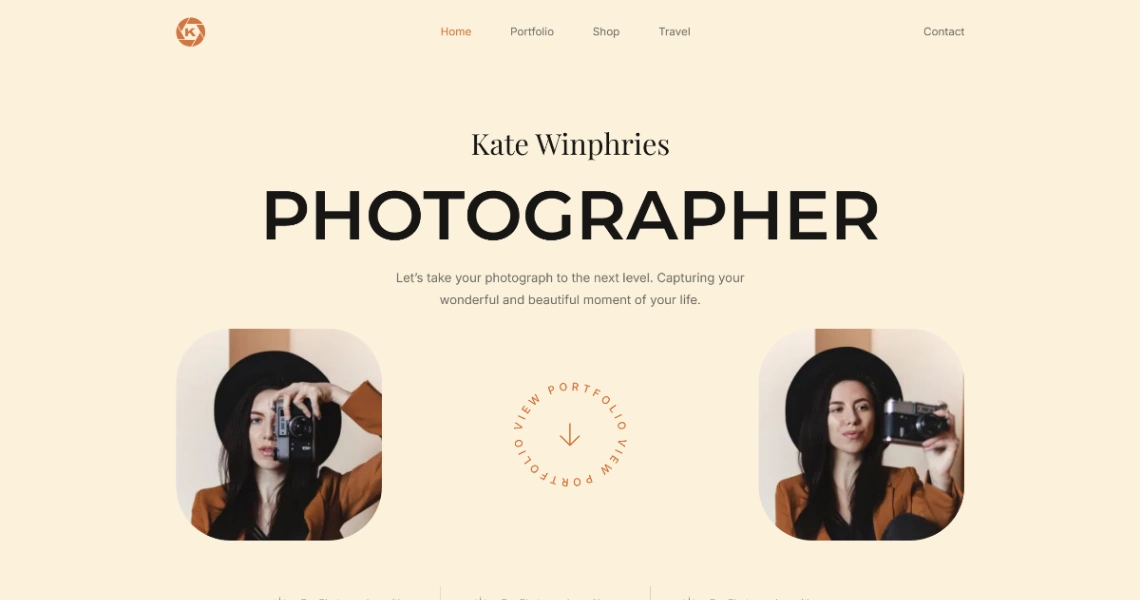 Photographer website template