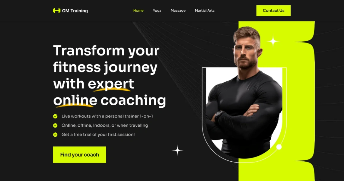 Gym Trainer website template