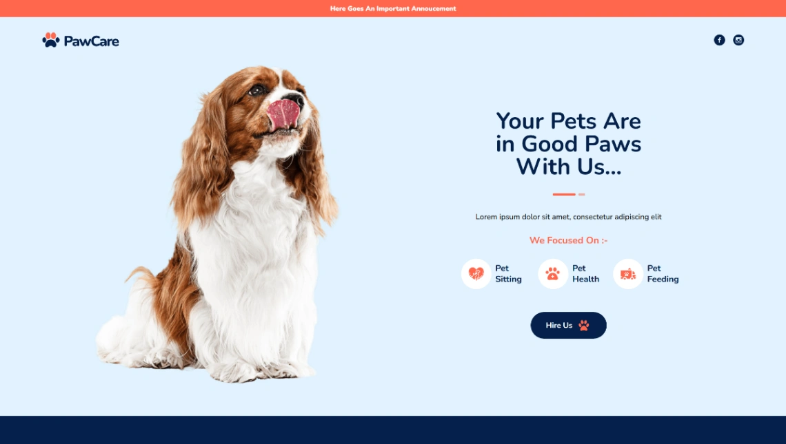 Pet Care Services website template