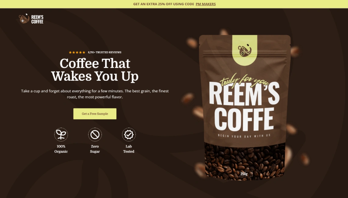 Organic Coffee Store website template