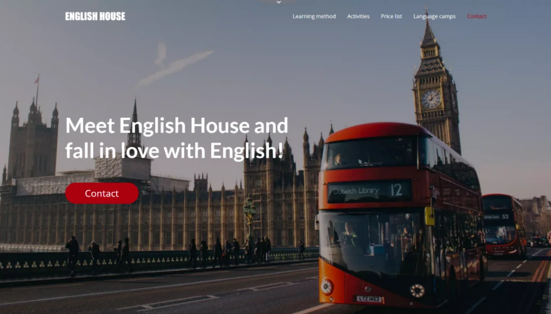 Language school website template