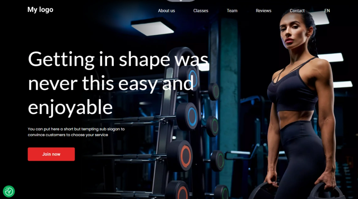 Fitness Class Studio website template