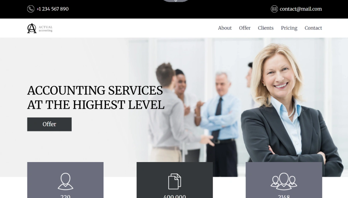 Accounting website template
