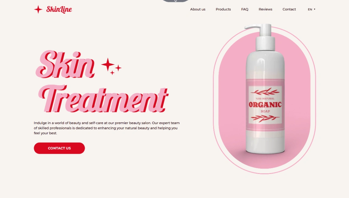 Skincare products website template