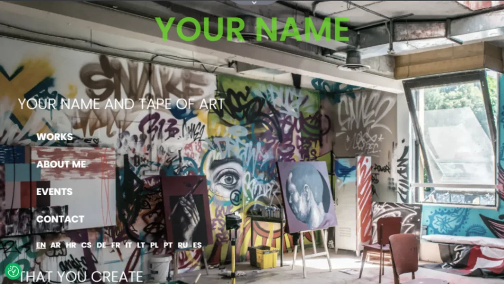 Artist Portfolio website template