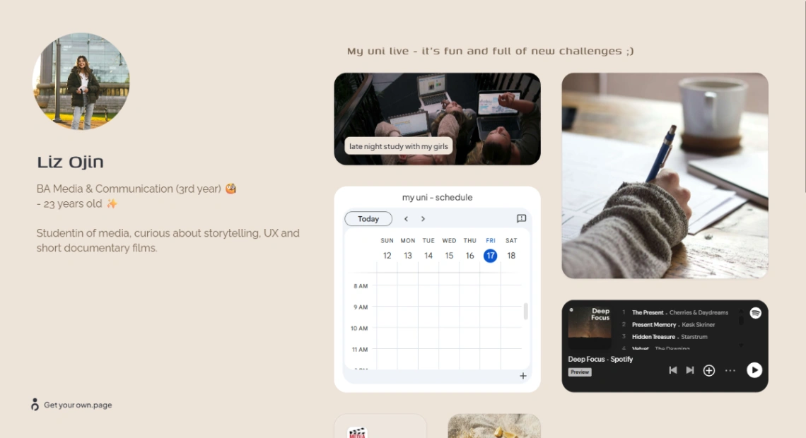 Student Profile website template