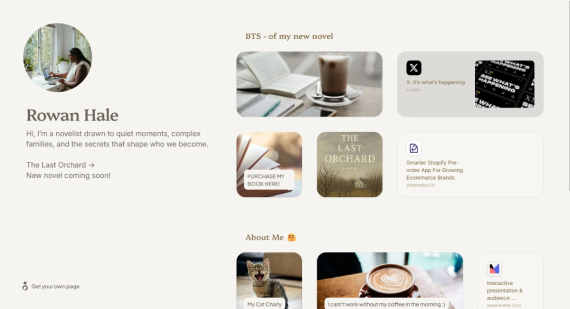 Author Portfolio website template