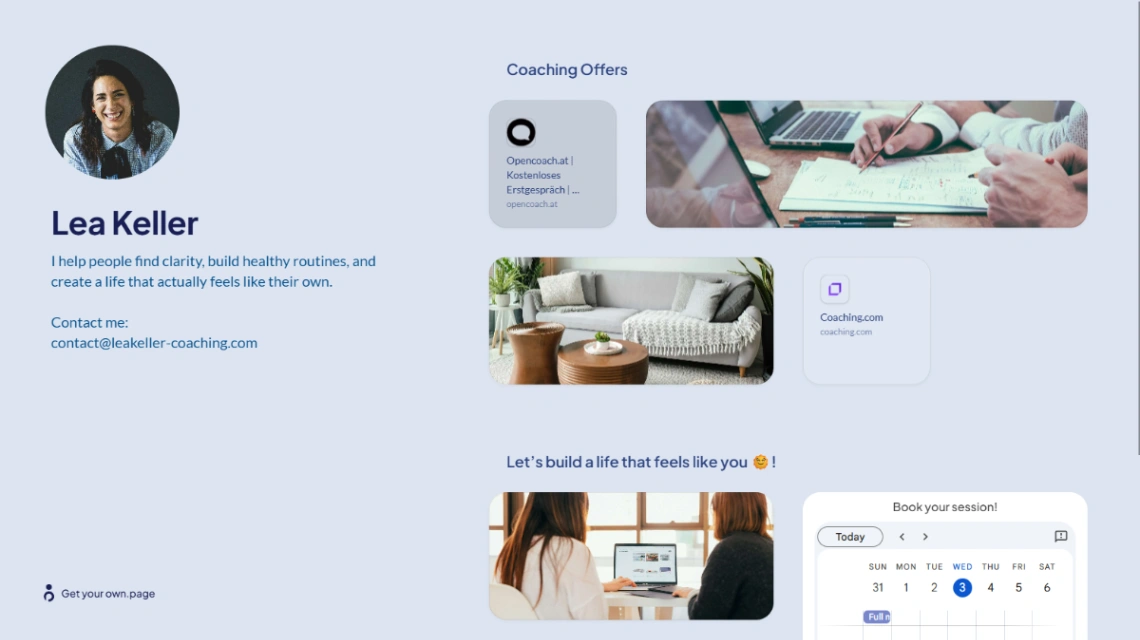 Wellness Coaching Page website template