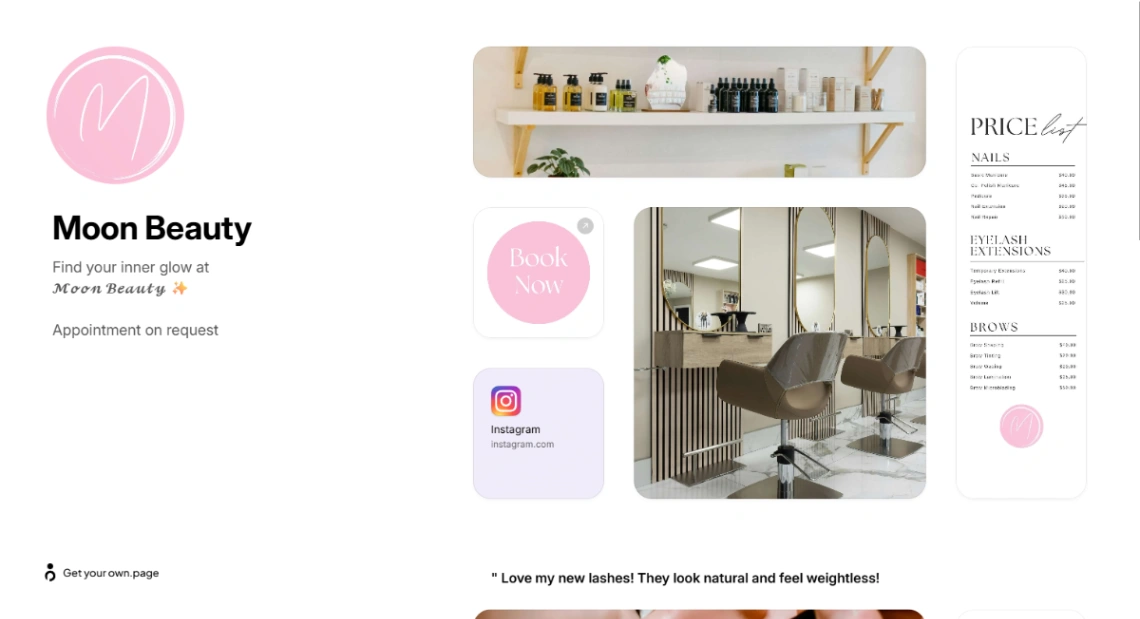 Beauty Salon Studio website template