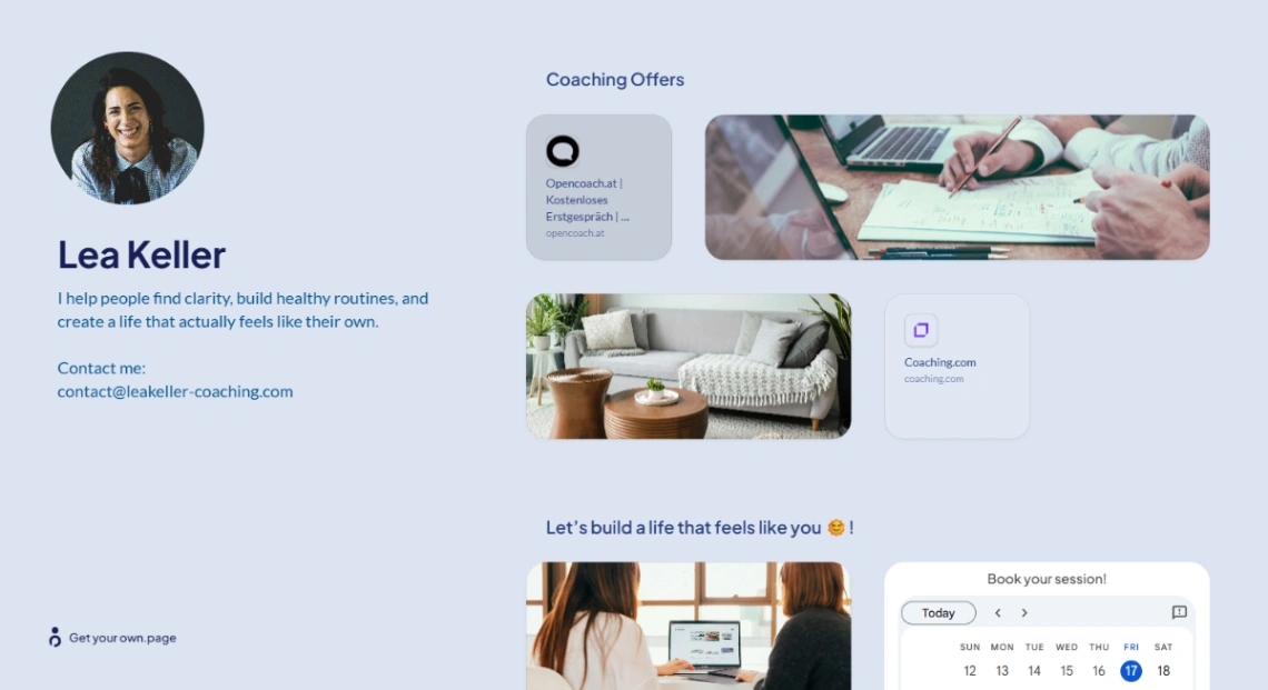 Life Coach Profile website template