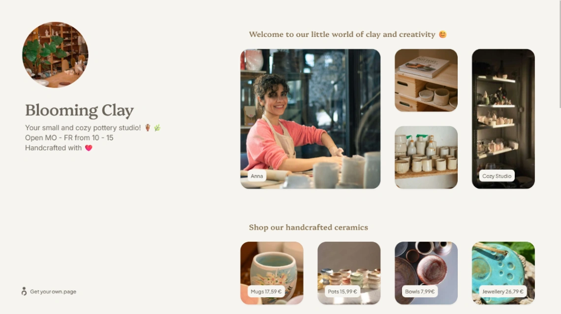 Pottery Studio website template