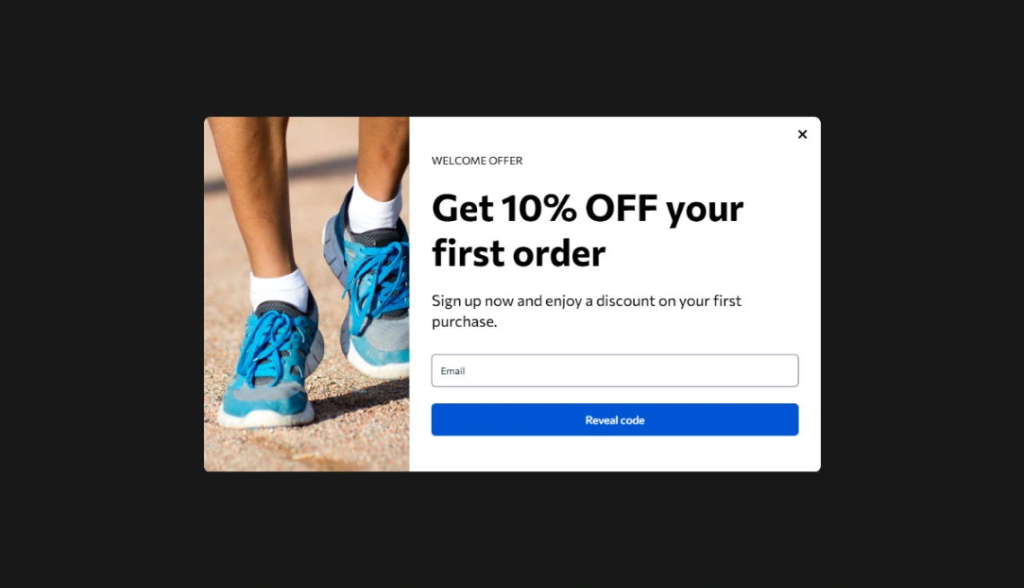 Order Discount Popup website template